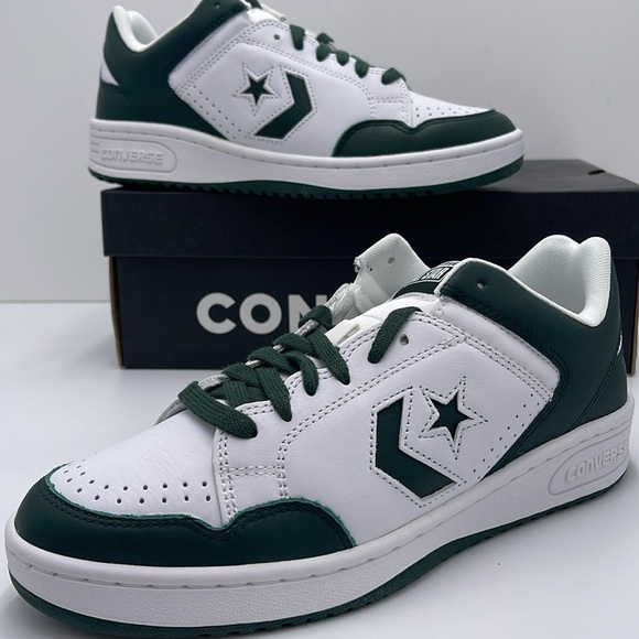 Converse Men’s A12519C WEAPON OX
WHITE/DEEP EMERALD/WHITE Leather sneakers - Picture 15 of 16